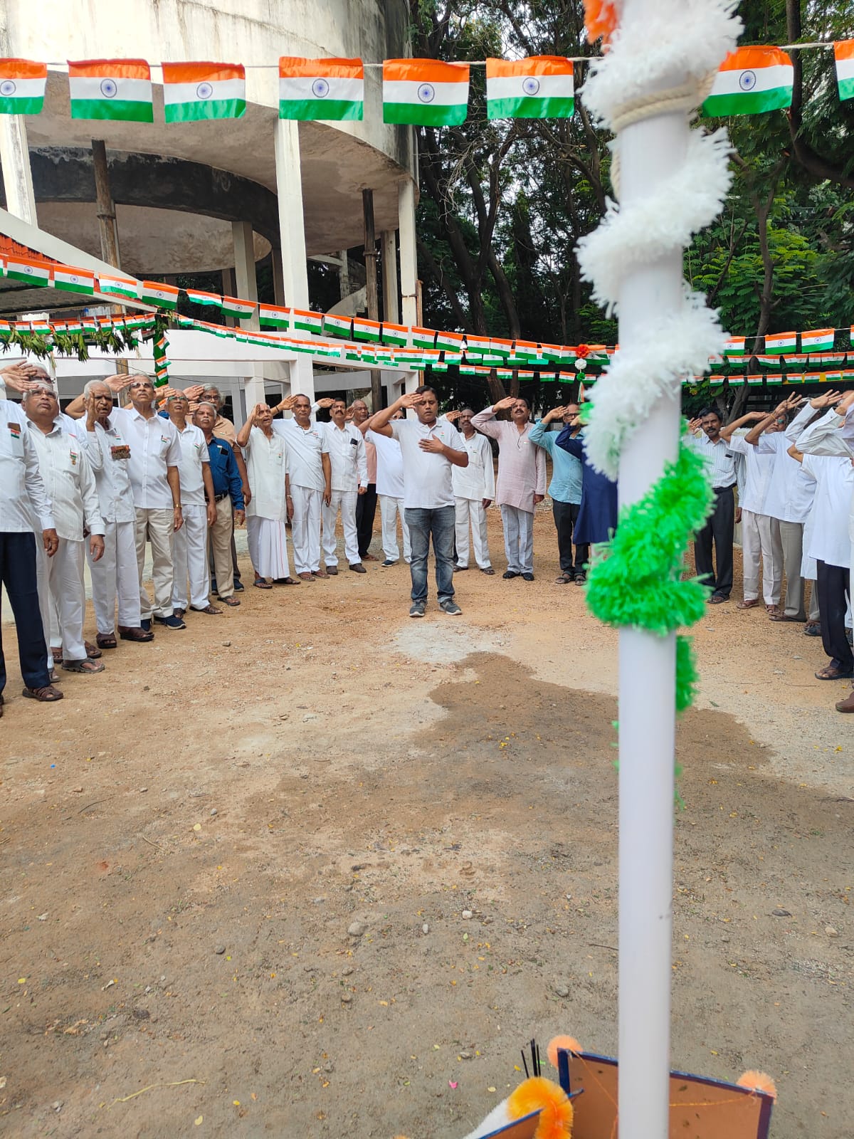 9. Saluting the National flag 